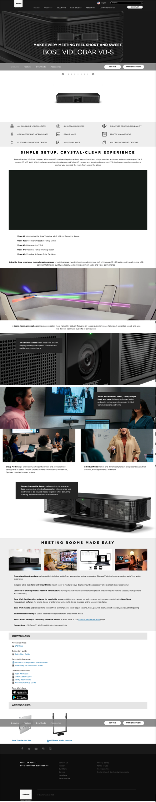 Bose Videobar Product page